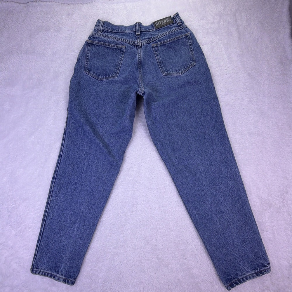 Vintage 90s Gitano High Waisted Denim‎ Jeans Women's 12P Petite Blue Tapered Leg - Picture 3 of 11
